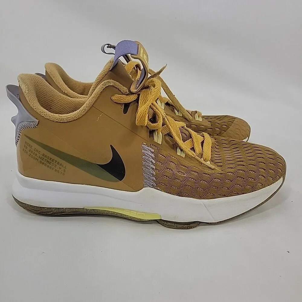 NIKE LeBron Witness 5 Sneaker Basketball Shoe CT4629-700 Wheat/Velvet | 7Y